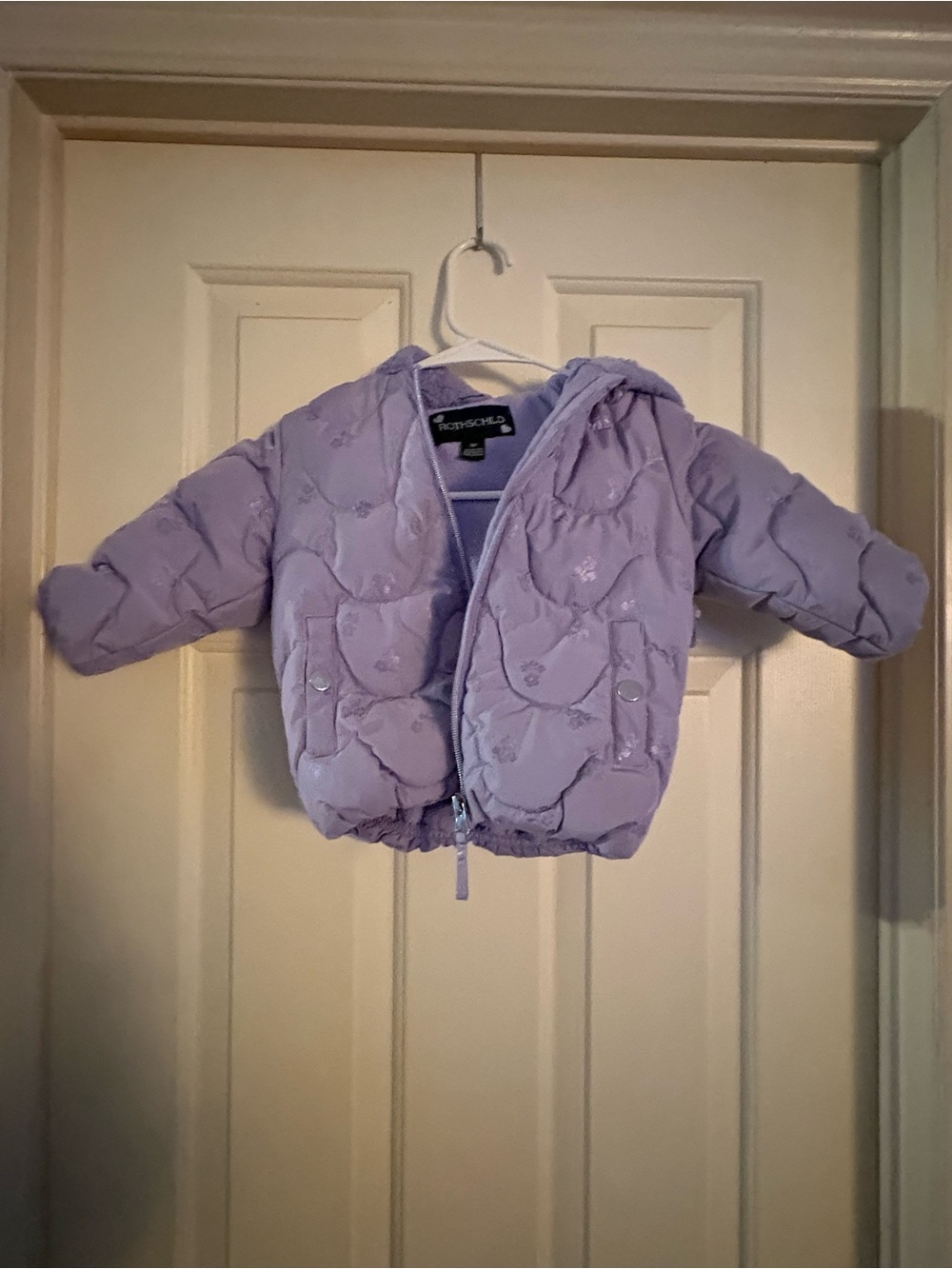 Rothschild Lilac Quilted Hooded Puffer Jacket for Kids